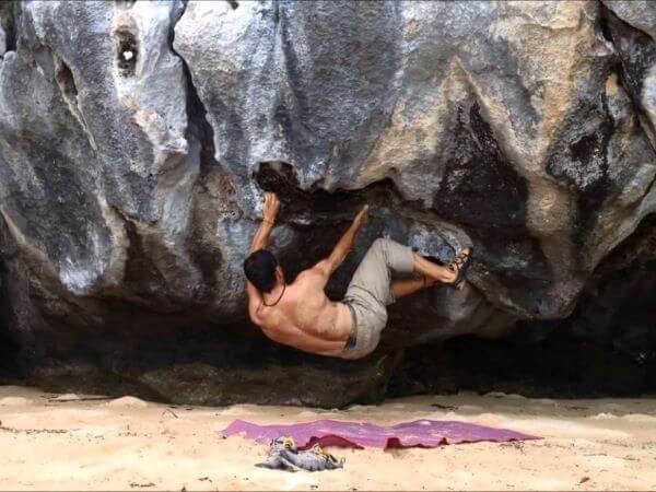 image of man rock climbing oh koh yao noi